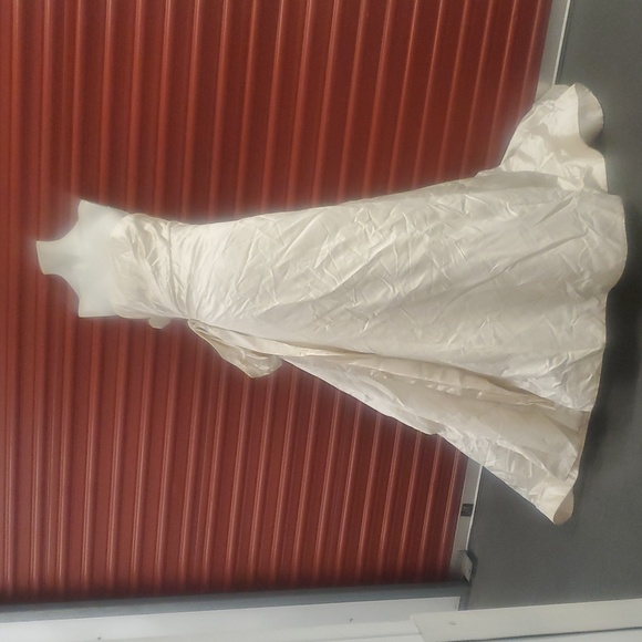 Vera Wang Dutchesse Wedding Wrap Dress SZ 8 Ivory Silk strapless Ball gown Sash - Picture 13 of 16